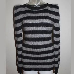 Theory Striped Fuzzy Mohair Sweater Size Small